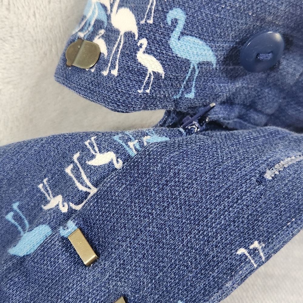 Ann Taylor Loft‎ Riviera Short, Flamingo Design, Navy White Women Size 14, - Picture 10 of 10